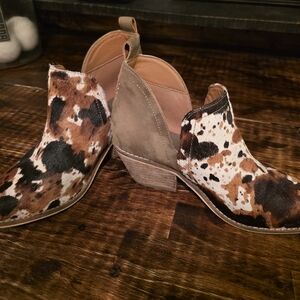 Cowhide booties Boutique By Corkies